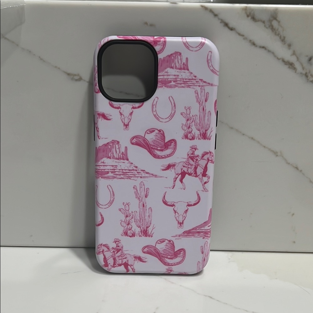 Pink Western-Themed Phone Case